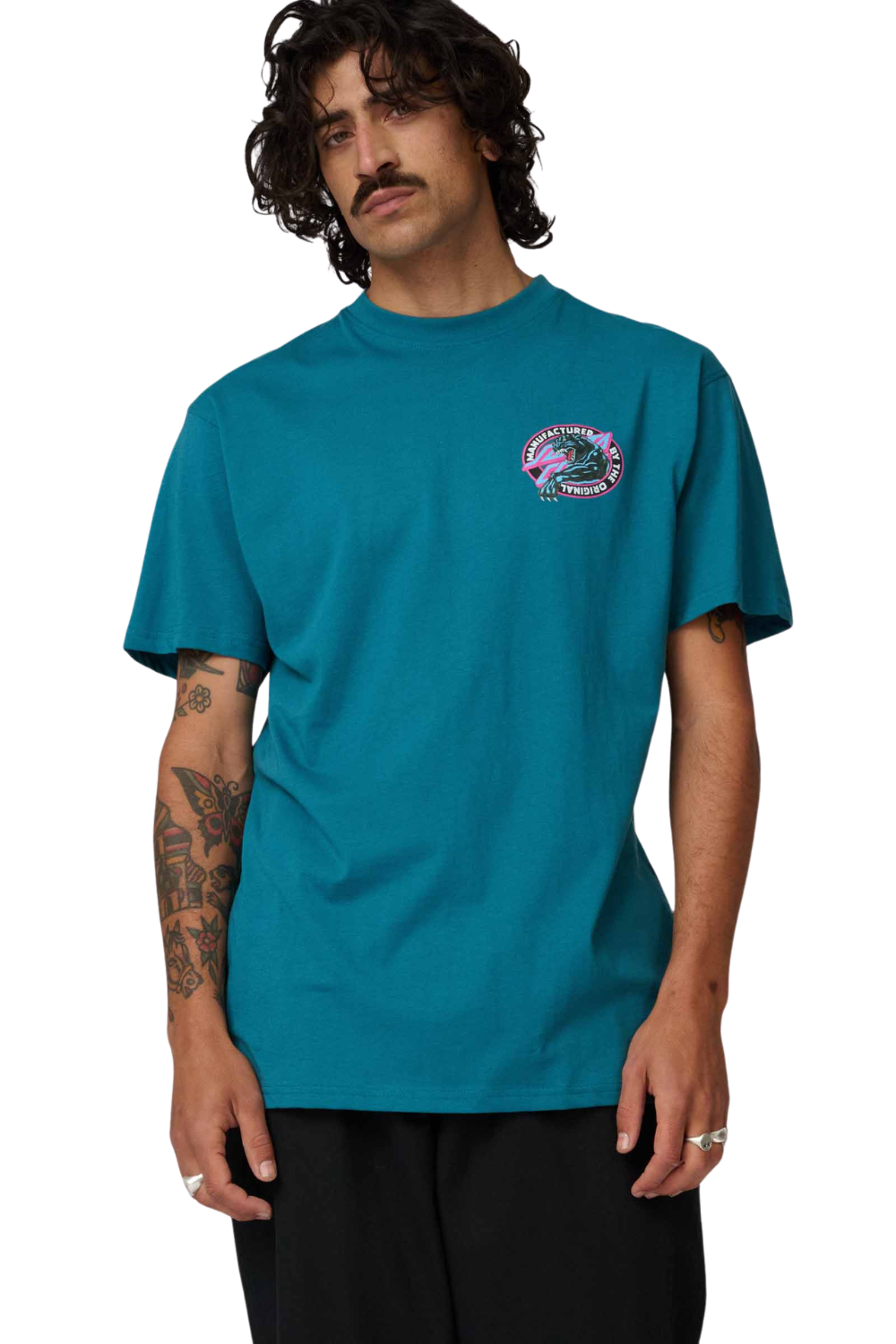Santa Cruz Natas Sketch Panther Mens T-Shirt Teal