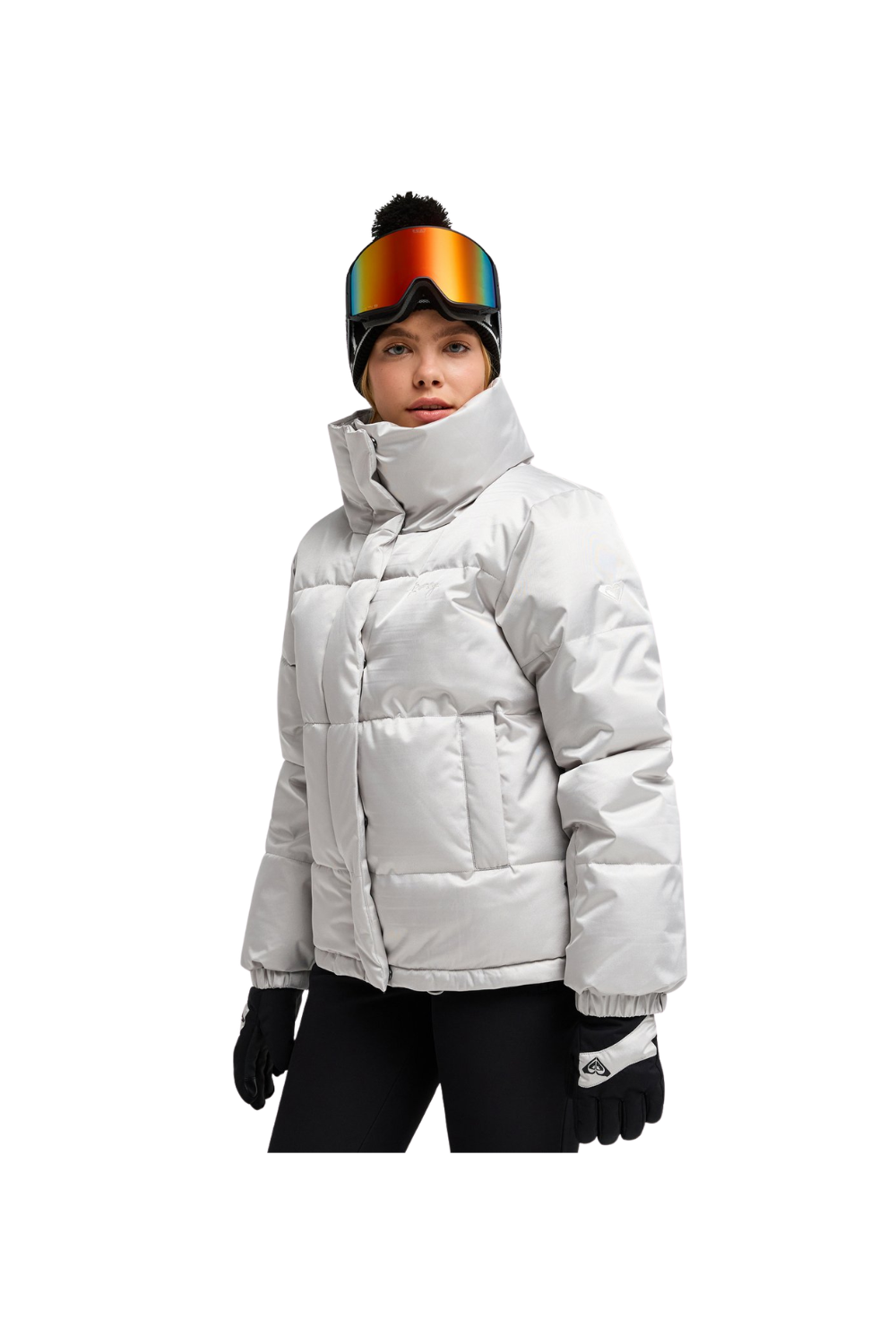 Roxy Snow Winter Rebel Womens Technical Ski & Snowboard Jacket Silver