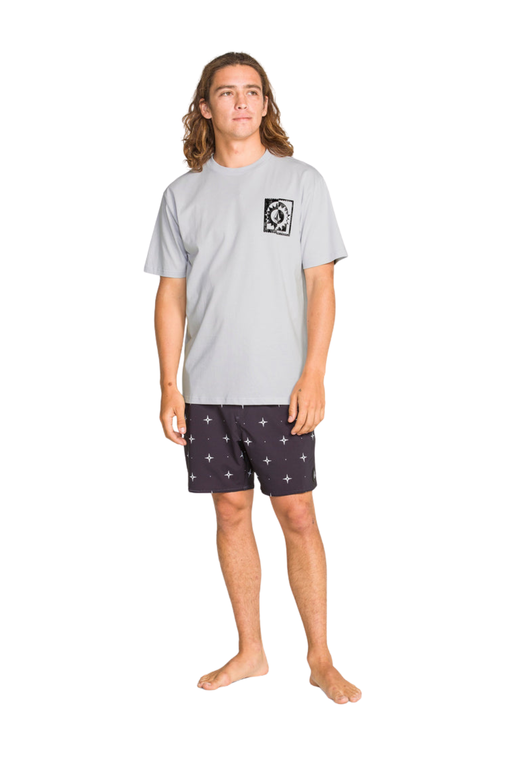 Volcom Burner Mens T-Shirt Light Blue Acid