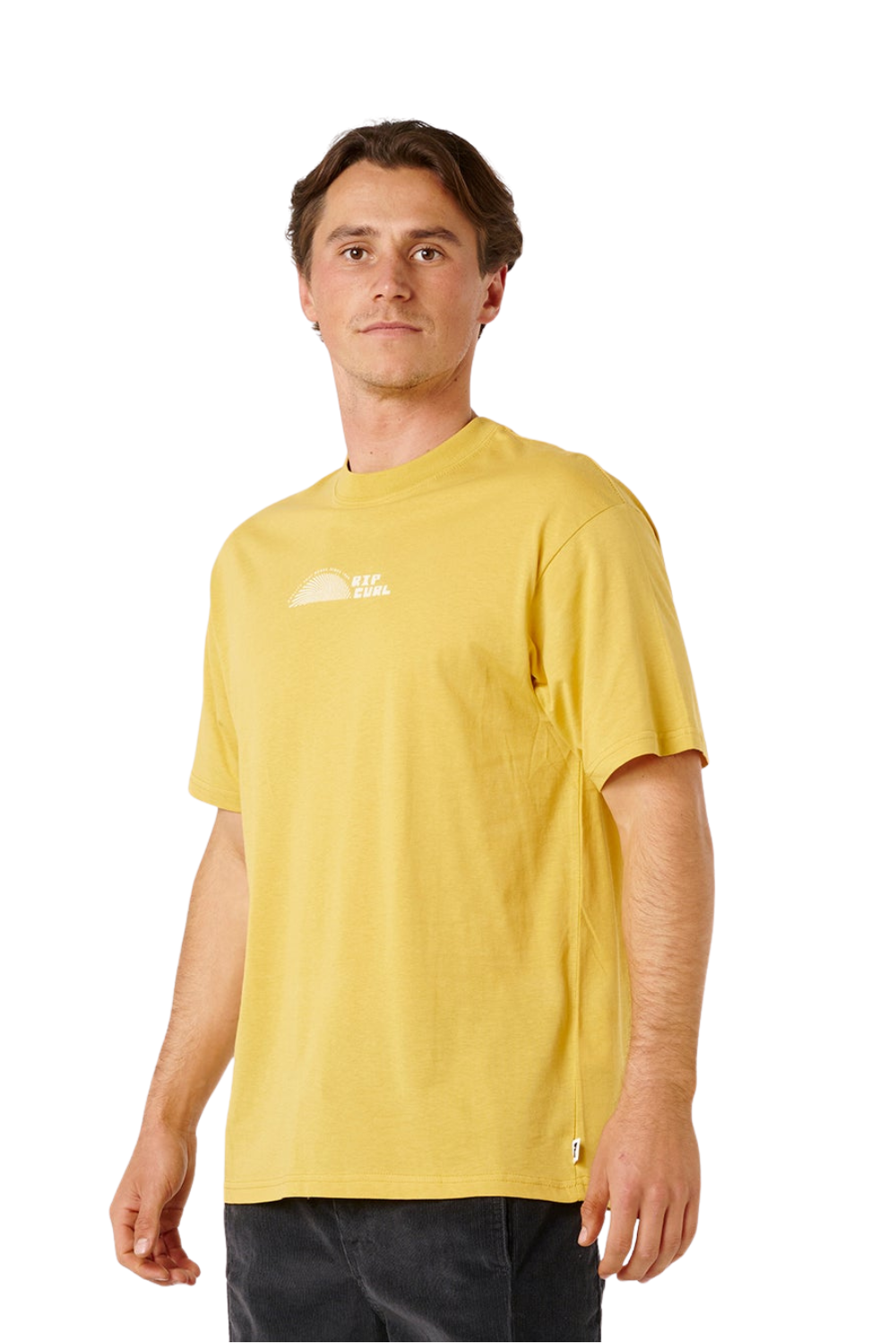 Rip Curl Artist Of The Search Thumb Print Mens T-Shirt Ochre