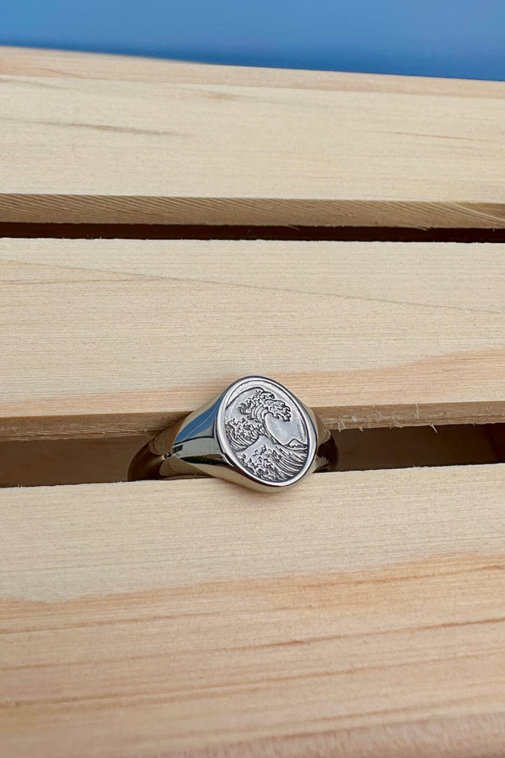 Ocean Jewel Kanagawa Signet Ring Silver