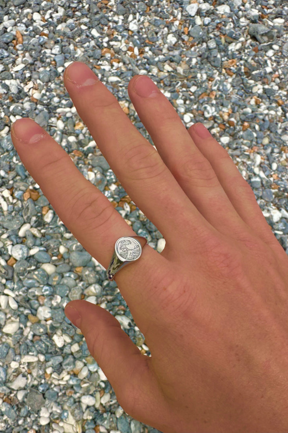 Ocean Jewel Kanagawa Signet Ring Silver
