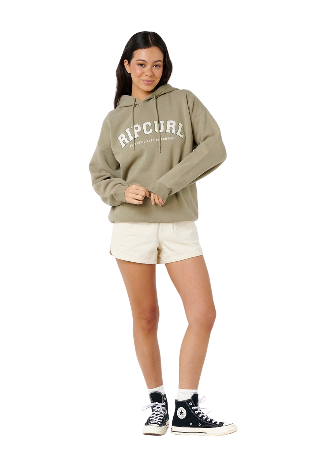 Rip Curl Varsity Womens Hoodie Olive