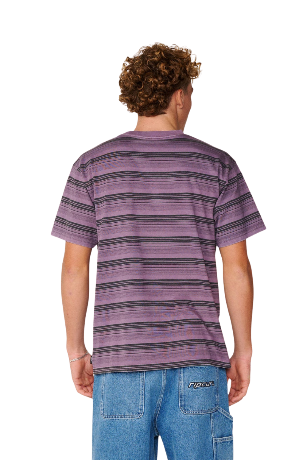 Rip Curl Disorder Mens Stripe T-Shirt Dusty Purple