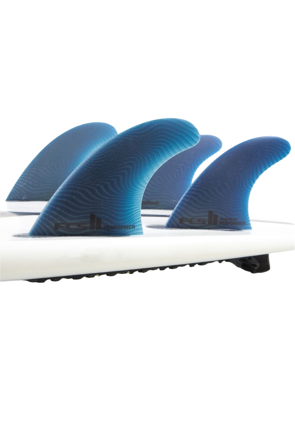 FCS II Performer Neo Glass Medium Pacific Surfboard Quad Fins Blue