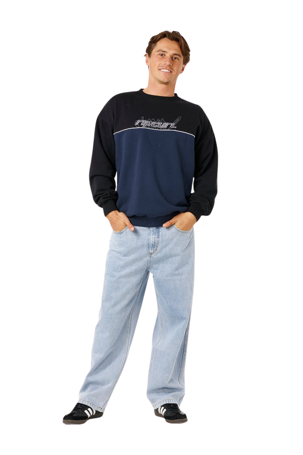 Rip Curl Panel Beater Mens Crew Black
