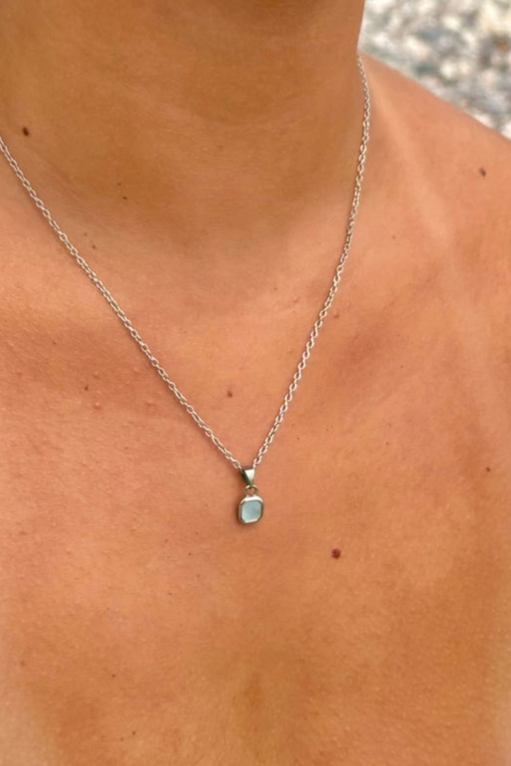 Ocean Jewel Mini Pearl Shell Pendant Necklace Silver