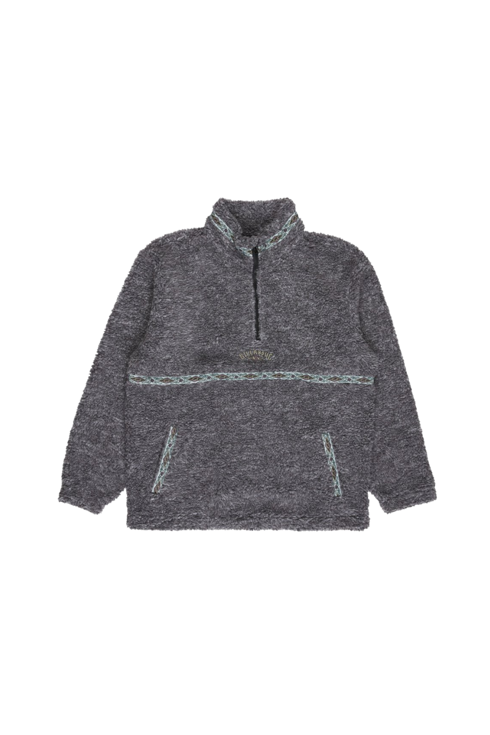 Billabong Since 73 Tombstone Mens Half Zip Sherpa Fleece Raven