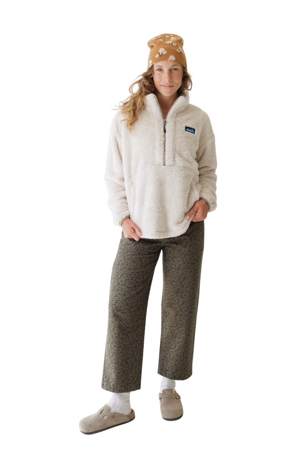 Kavu Timber Lane Womens Half Zip Fleece Moonbeam