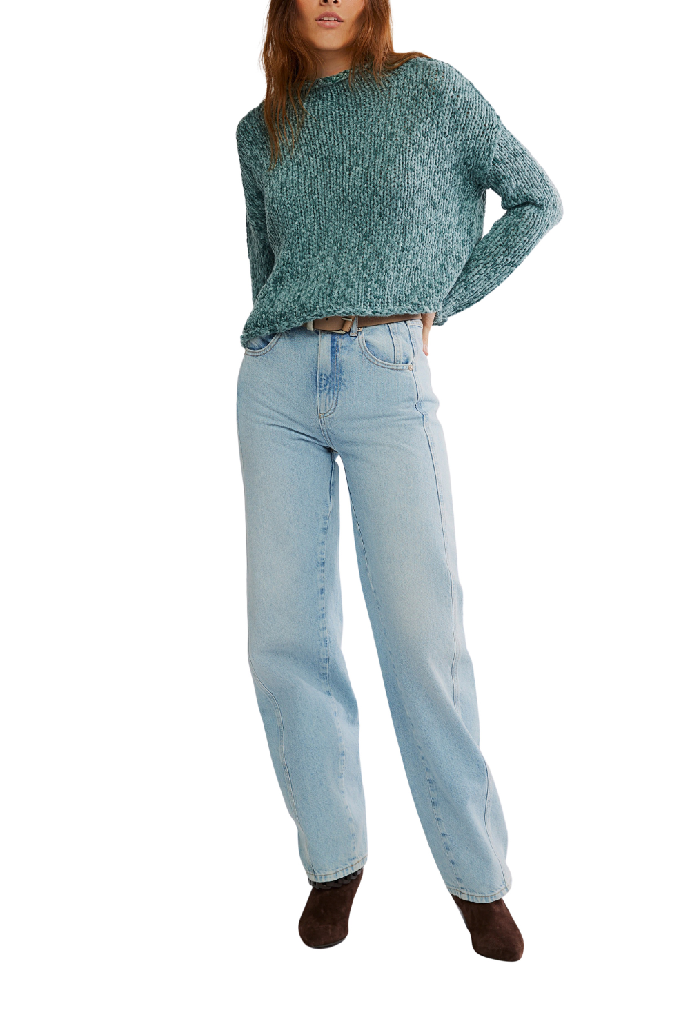 Free People Opal Rollneck Sweater Rainforest