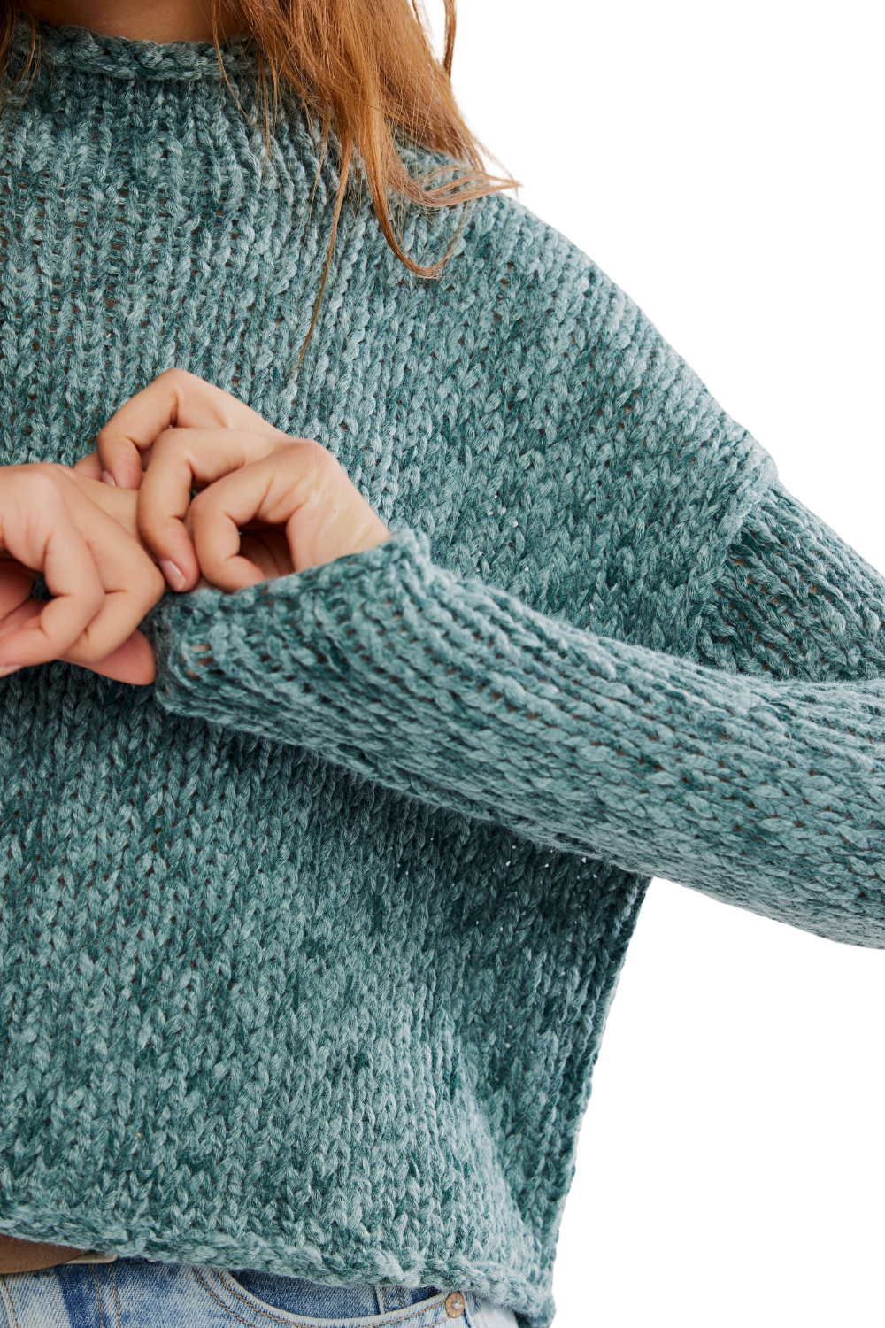 Free People Opal Rollneck Sweater Rainforest