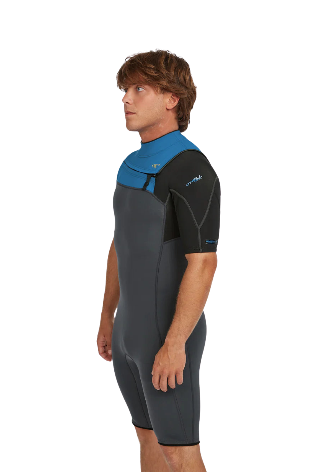 O'Neill Hammer 2mm Mens Spring Wetsuit Short Sleeve Chest Zip Graphite/Black/Ocean