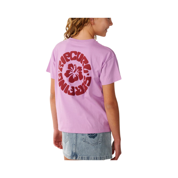 Rip Curl Surf Puff Girls Relaxed T-Shirt Bright Lilac
