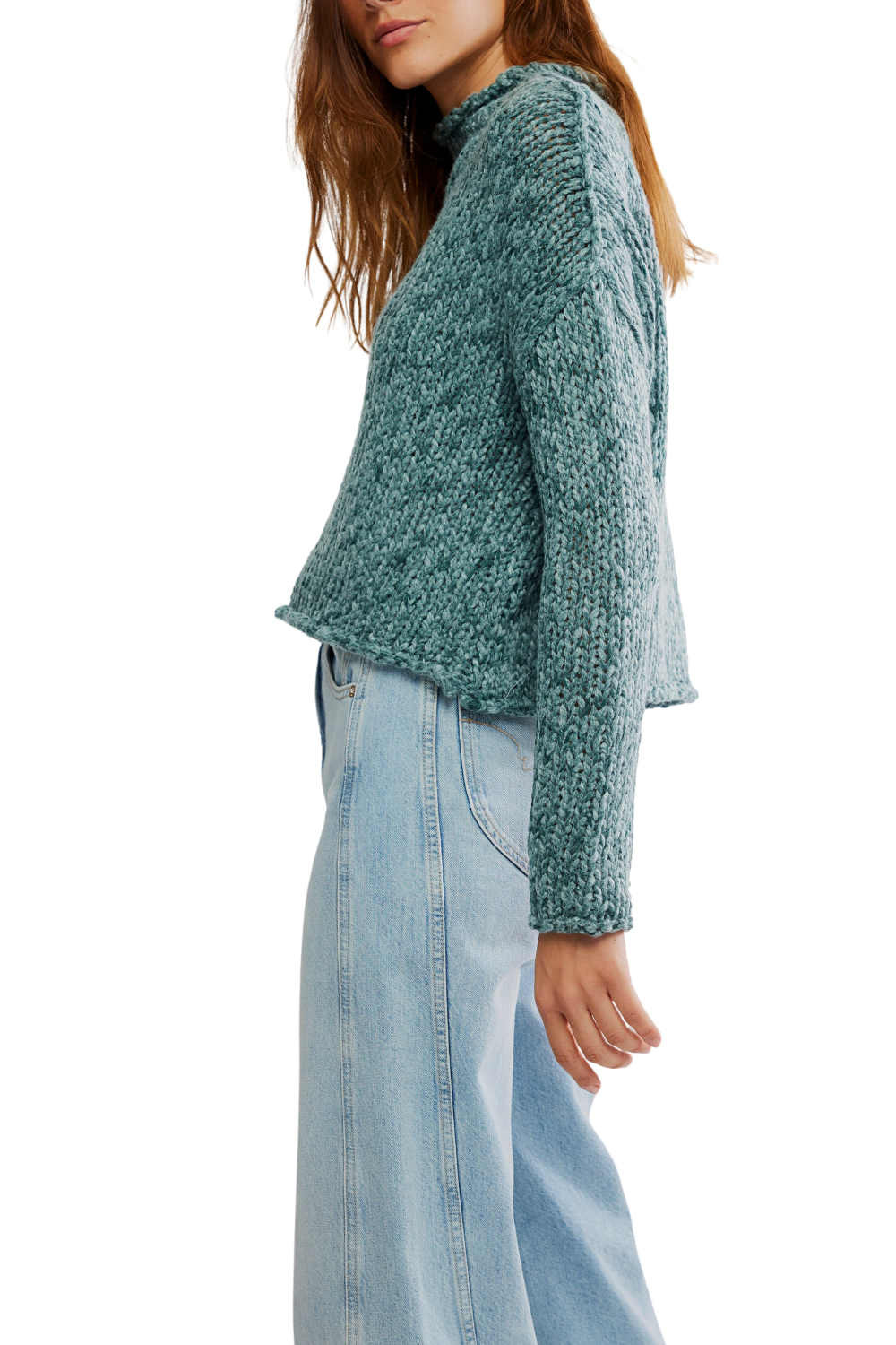 Free People Opal Rollneck Sweater Rainforest