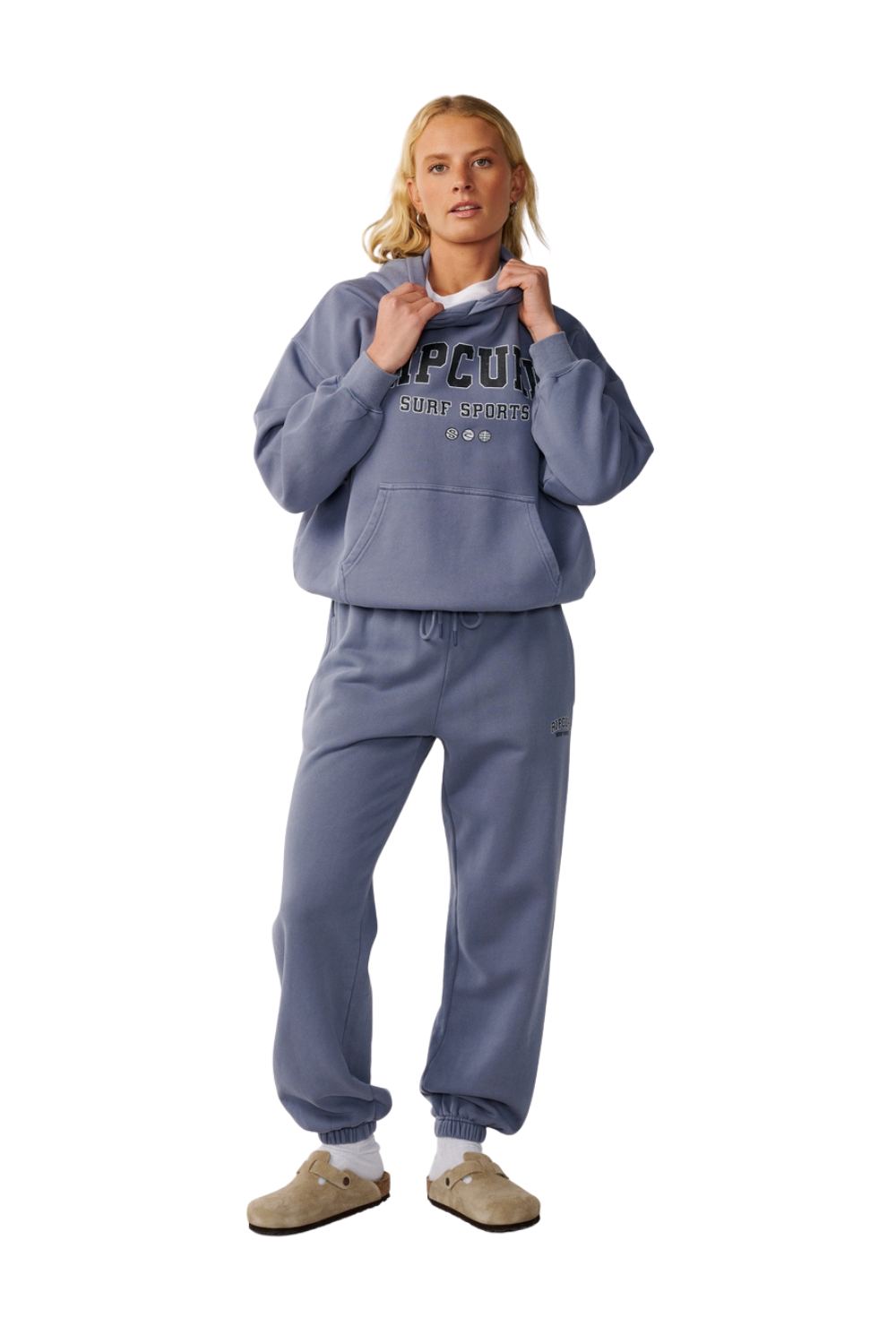 Rip Curl Varsity Womens Sports Hoodie Blue Grey