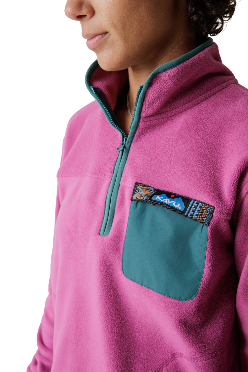 Kavu Hidden Hills Womens Quarter Zip Polar Fleece Soft Plum