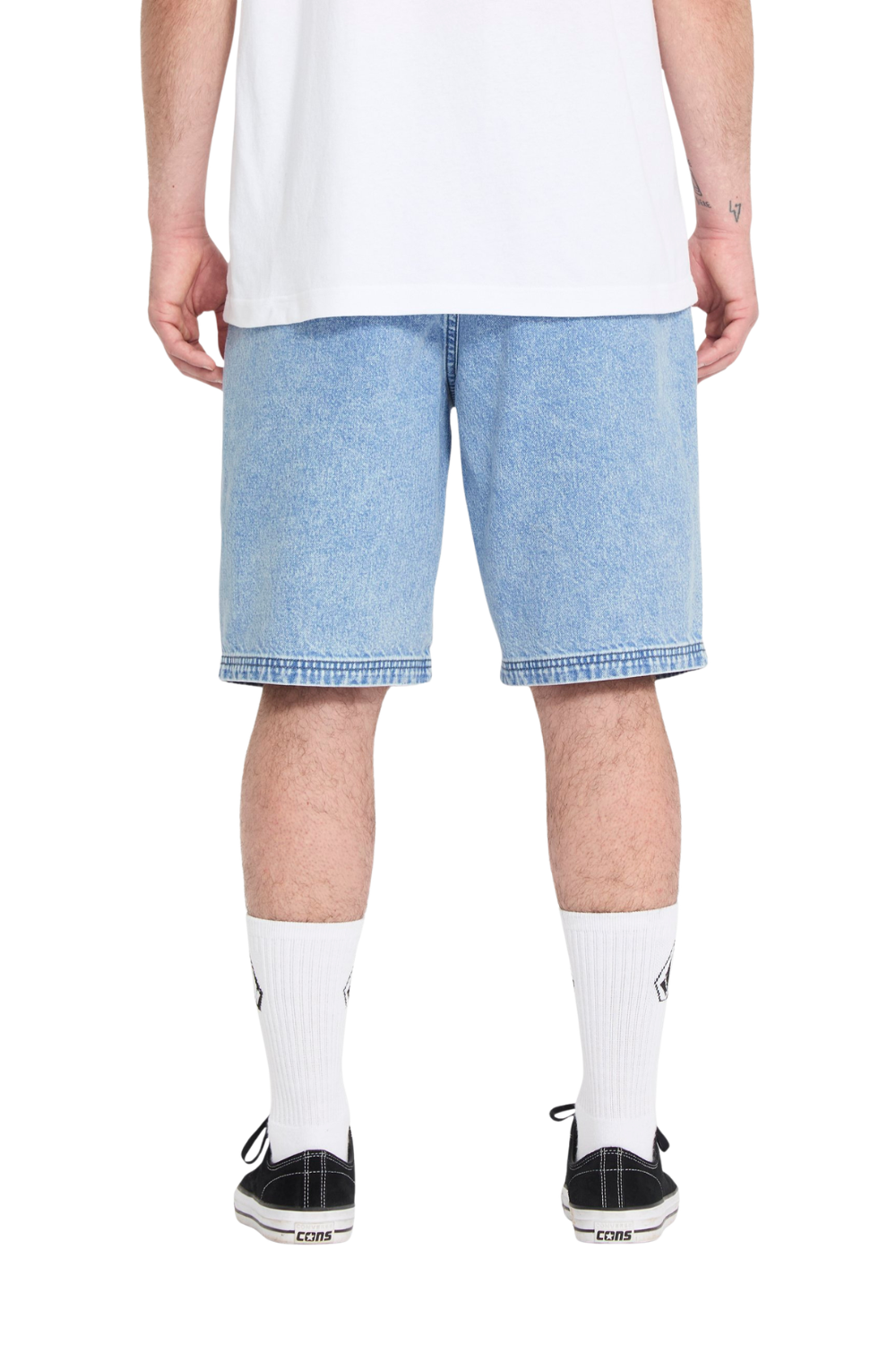Volcom Freazy Denim Mens Elasticated Waist 22" Shorts Pale Aqua