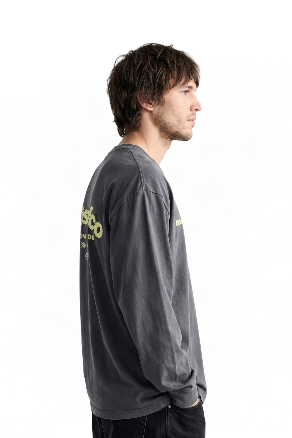 Tiki Surfco Long Sleeve T-Shirt Washed Charcoal