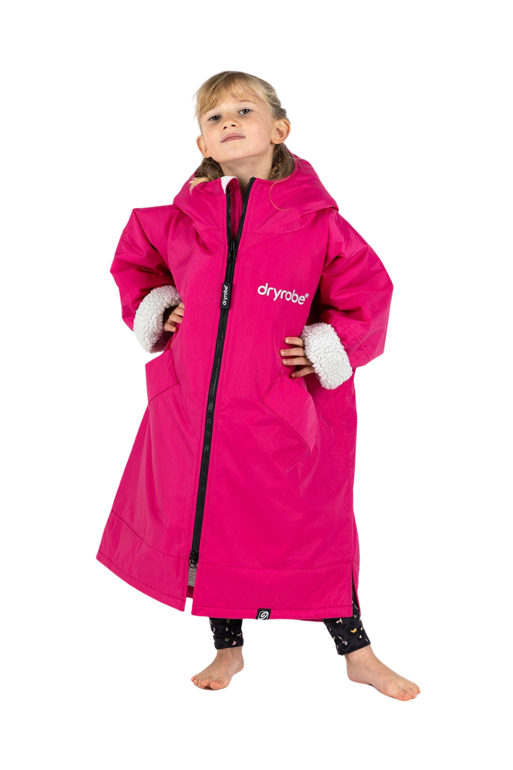 Dryrobe Advance Kids Long Sleeve Pink Light Grey