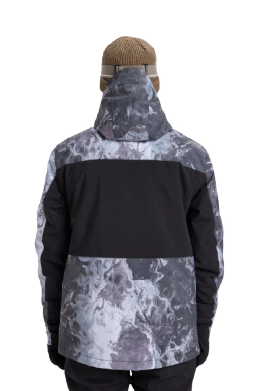 Quiksilver Mens Sycamore Printed Technical Snow Jacket Thermostamp Grayscale