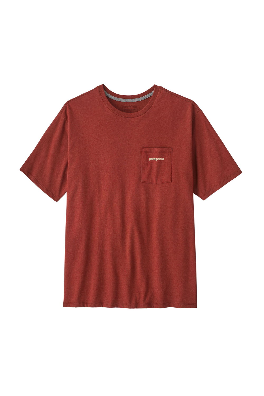 Patagonia Boardshort Logo Mens Pocket Responsibili-Tee Rusty Red