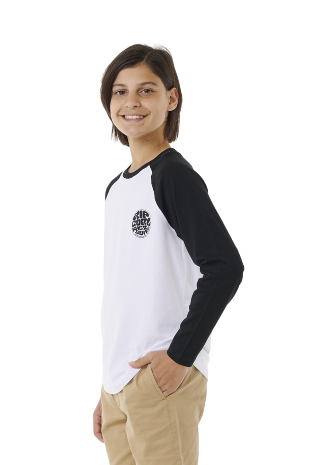 Rip Curl Wettie Icon Boys Long Sleeve T-Shirt White