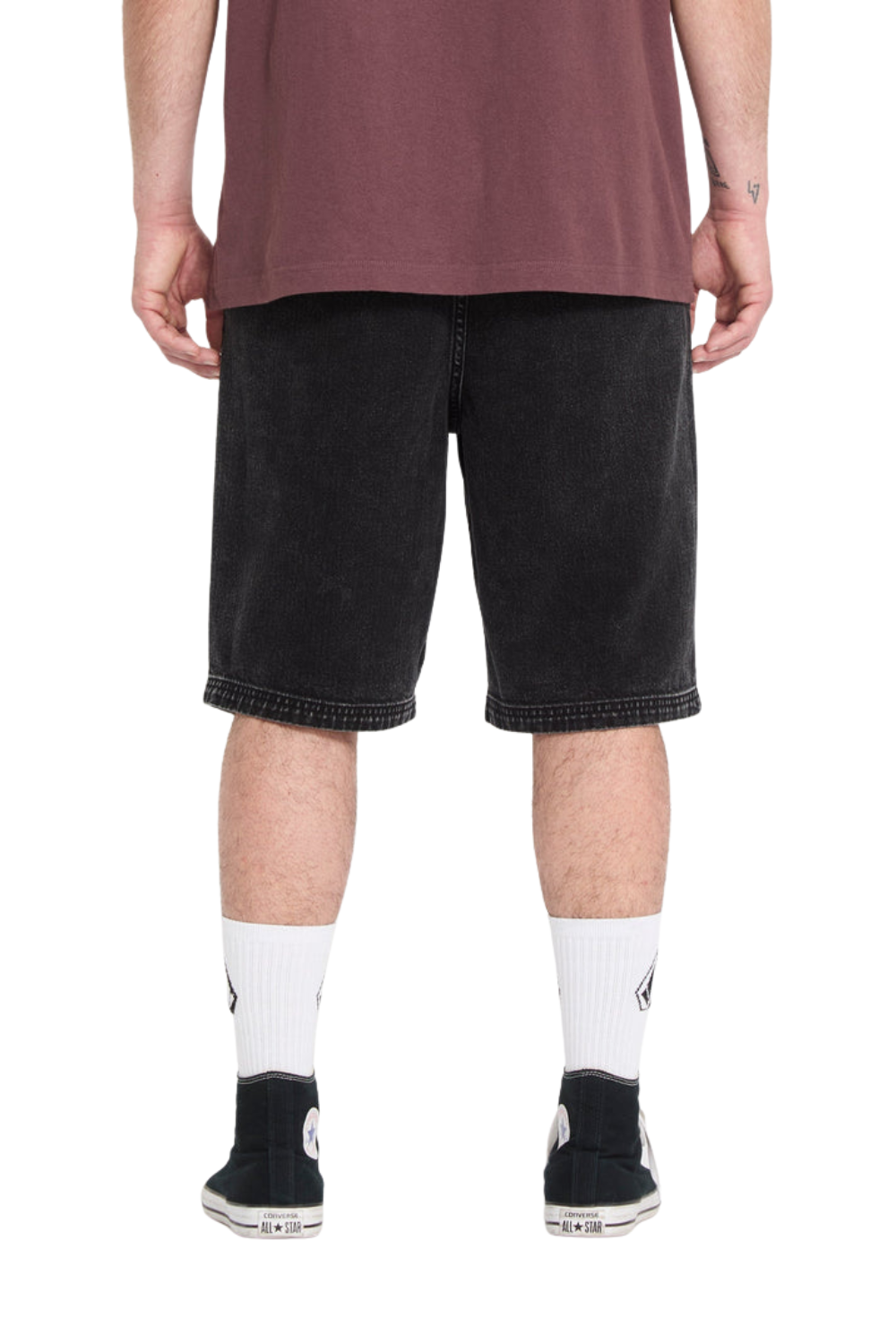 Volcom Freazy Denim Mens Elasticated Waist 22" Shorts Blackity Black