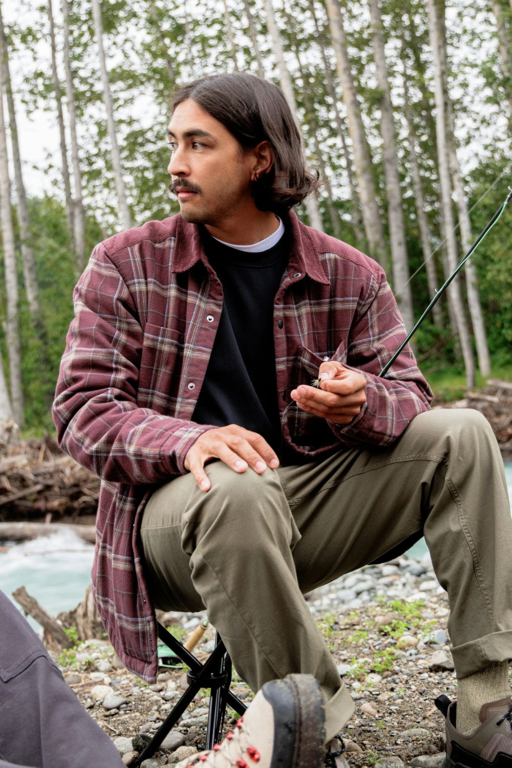 Passenger Kodiak Mens Sherpa Lined Overshirt Brambleberry Check
