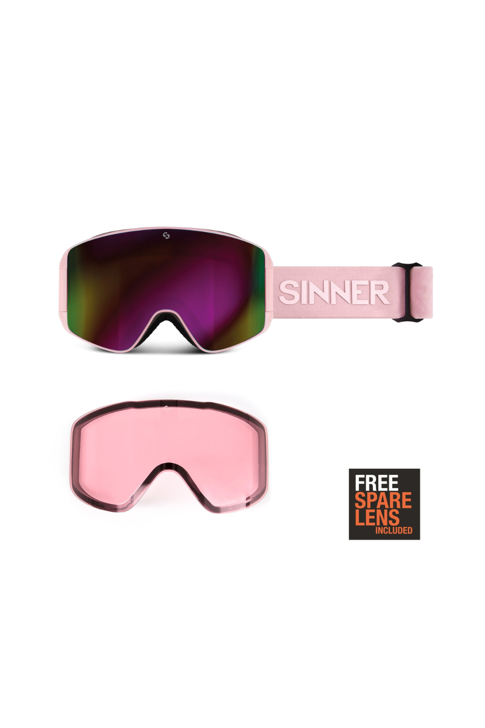 Sinner Aura Snow Goggles Light Pink