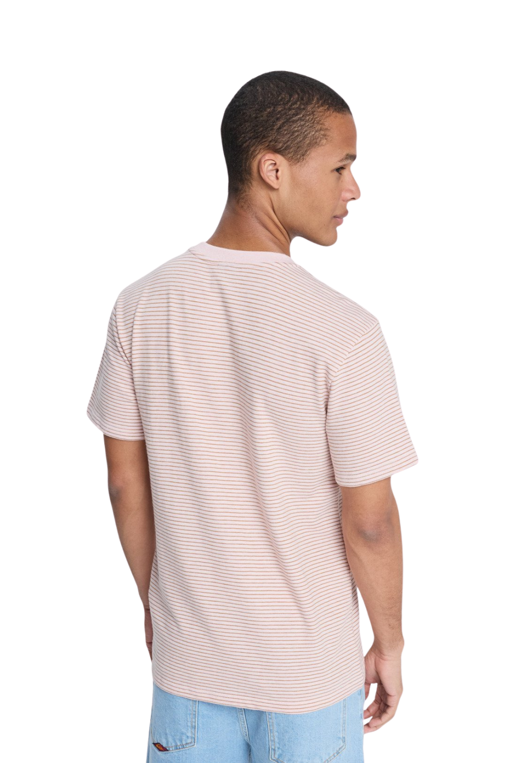 Quiksilver Lopaz Striped Pocket Mens T-Shirt Rose Water Lopaz Stripes