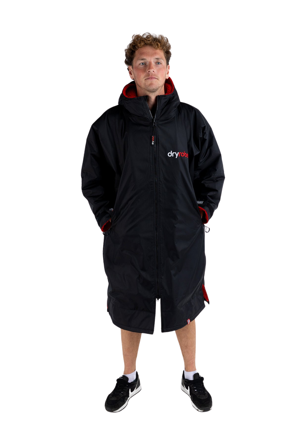 Dryrobe Adults Advance Long Sleeve Changing Robe Black/Red