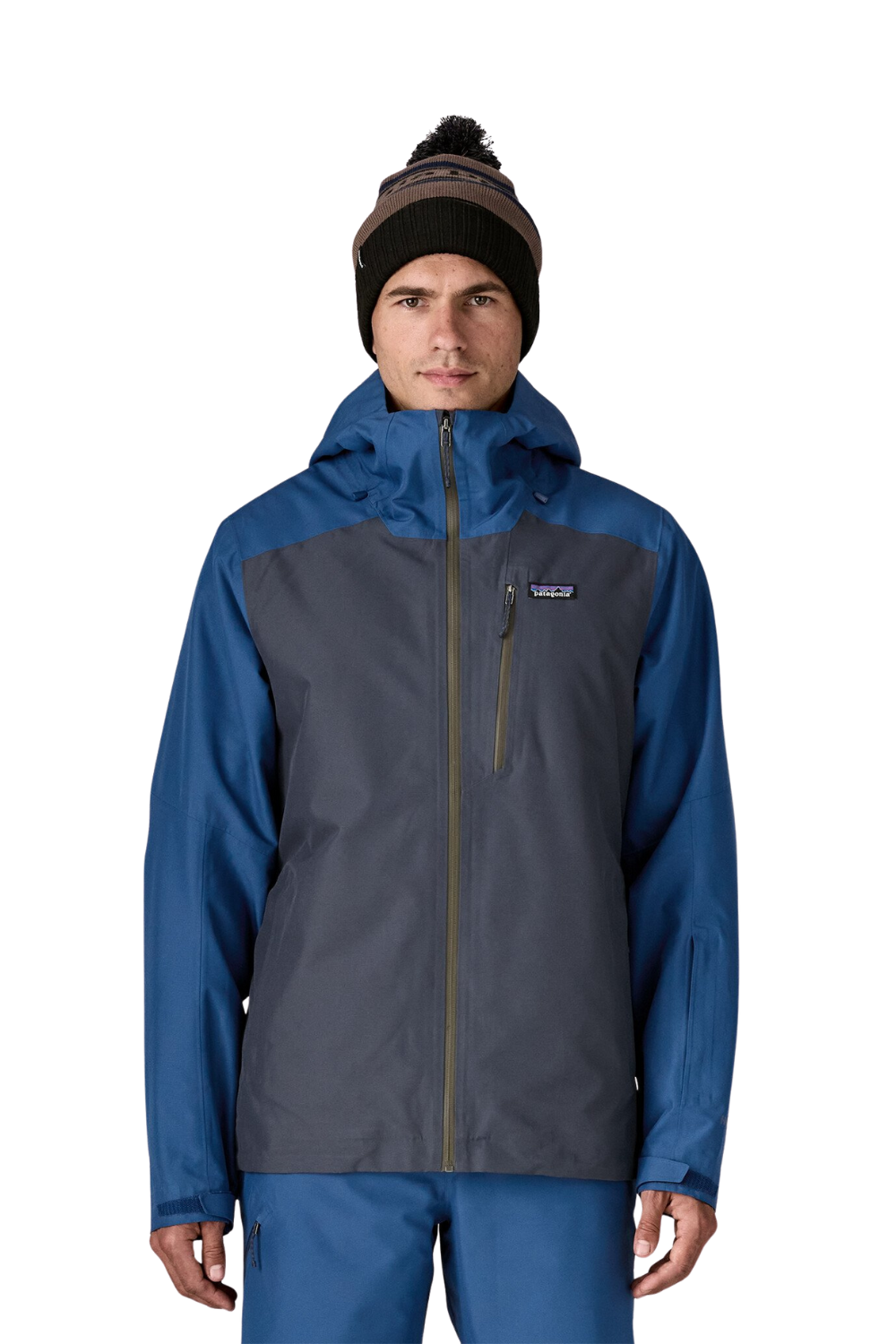Patagonia Mens Insulated Powder Town Snow Jacket Smolder Blue/Clement Blue