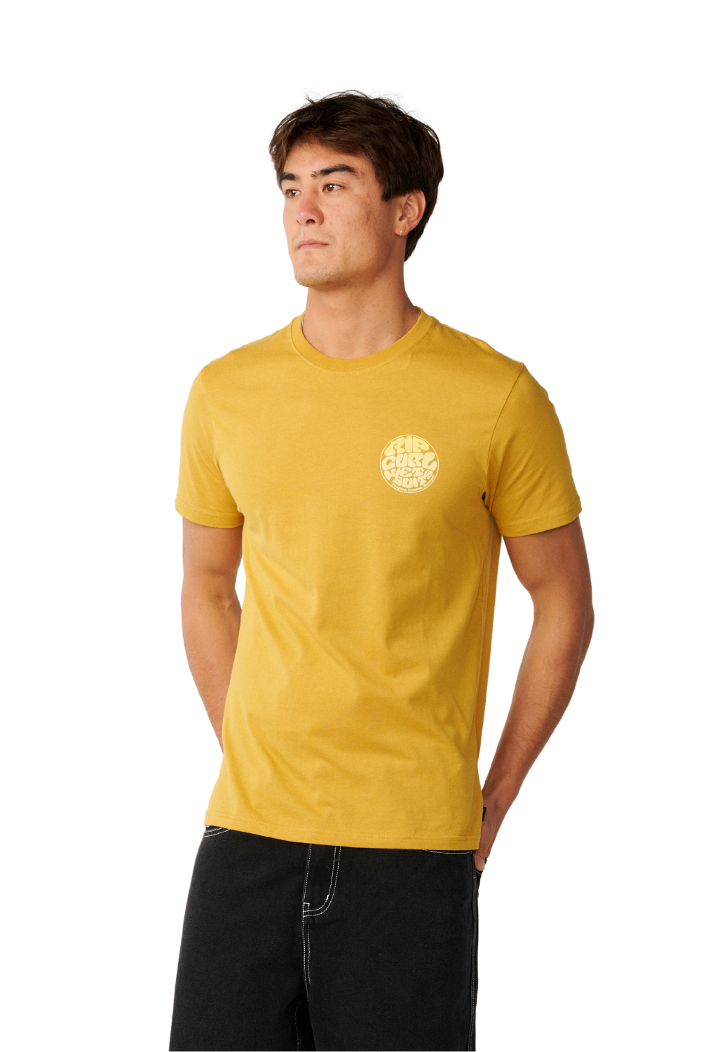 Rip Curl Wettie Passage Icon Mens T-Shirt Mustard Gold