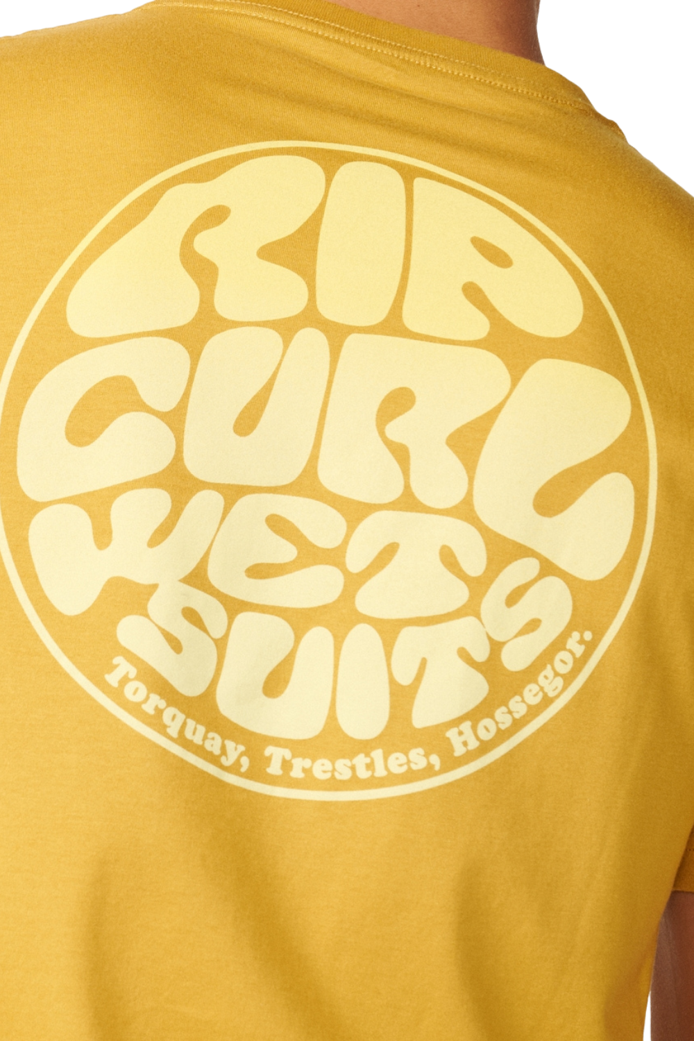 Rip Curl Wettie Passage Icon Mens T-Shirt Mustard Gold