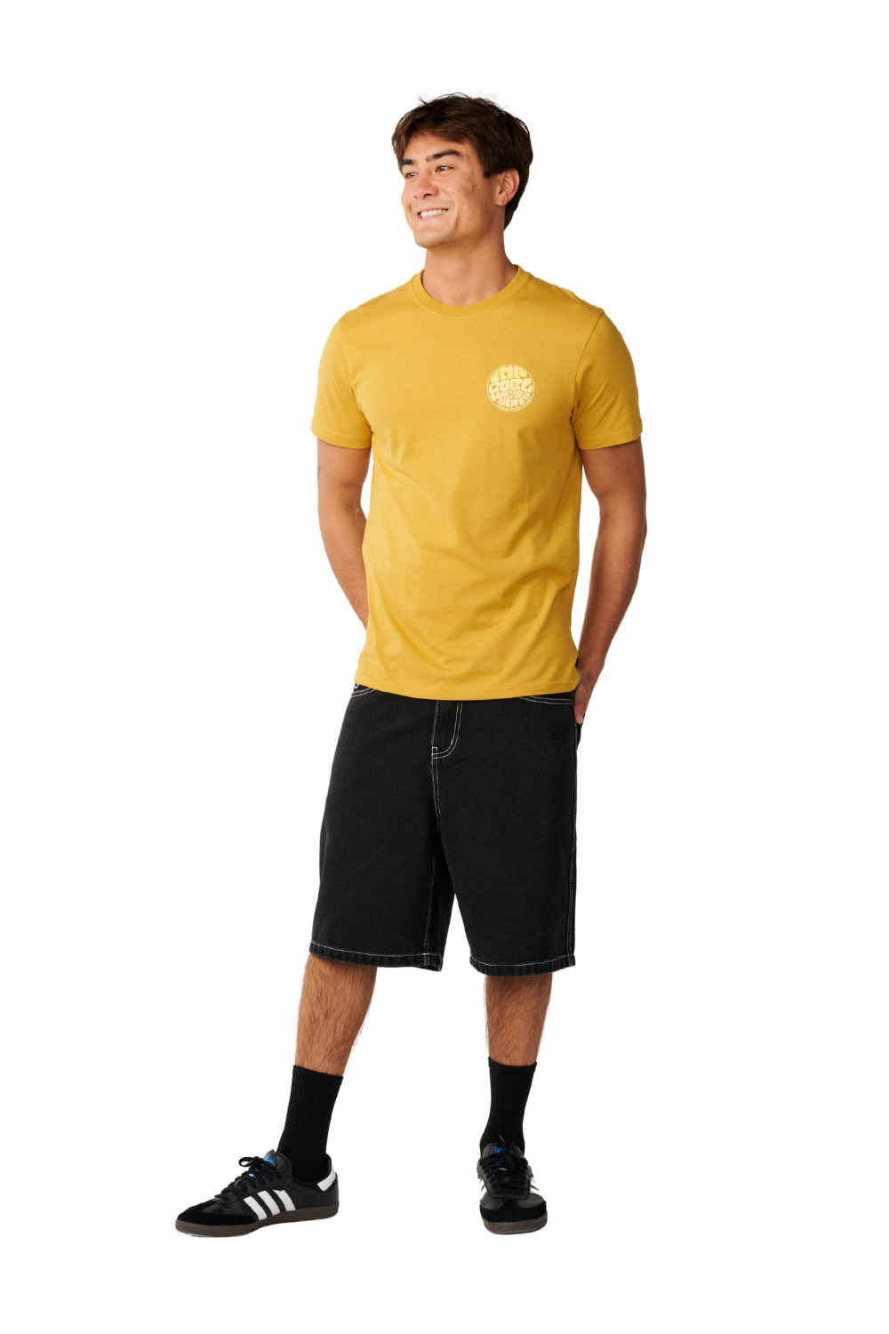 Rip Curl Wettie Passage Icon Mens T-Shirt Mustard Gold