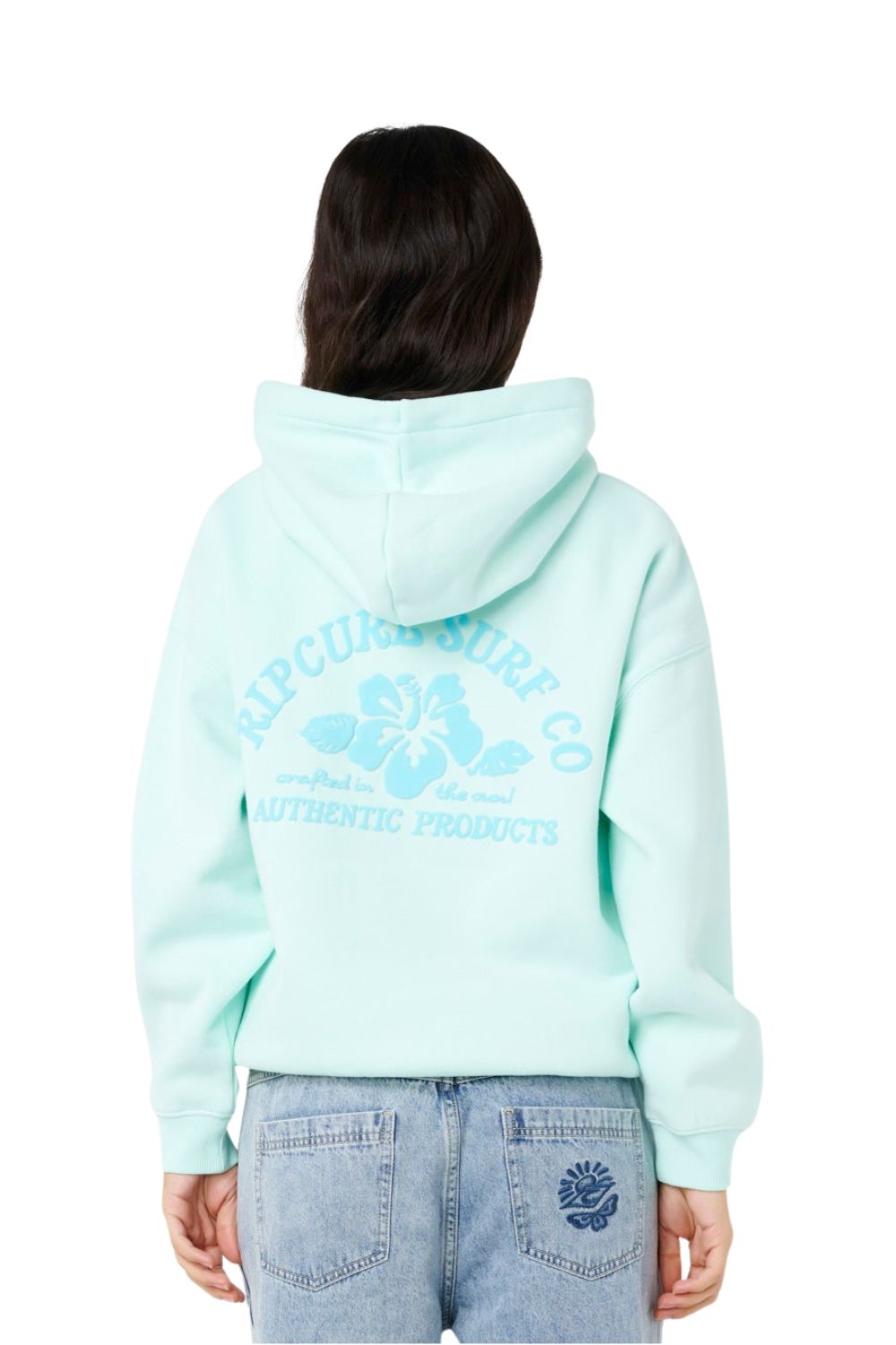 Rip Curl Surf Puff Heritage Womens Hoodie Light Blue