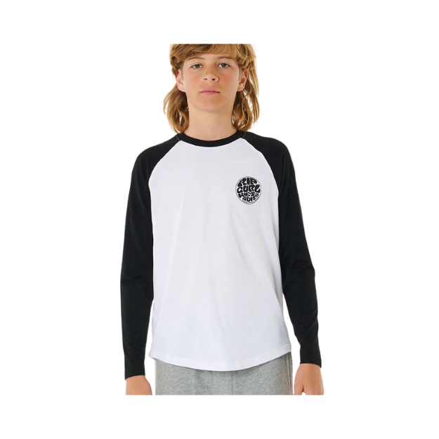 Rip Curl Wettie Icon Boys Long Sleeve T-Shirt White
