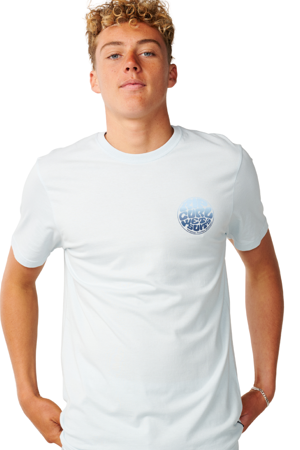 Rip Curl Wettie Passage Icon Mens T-Shirt Glacier Blue