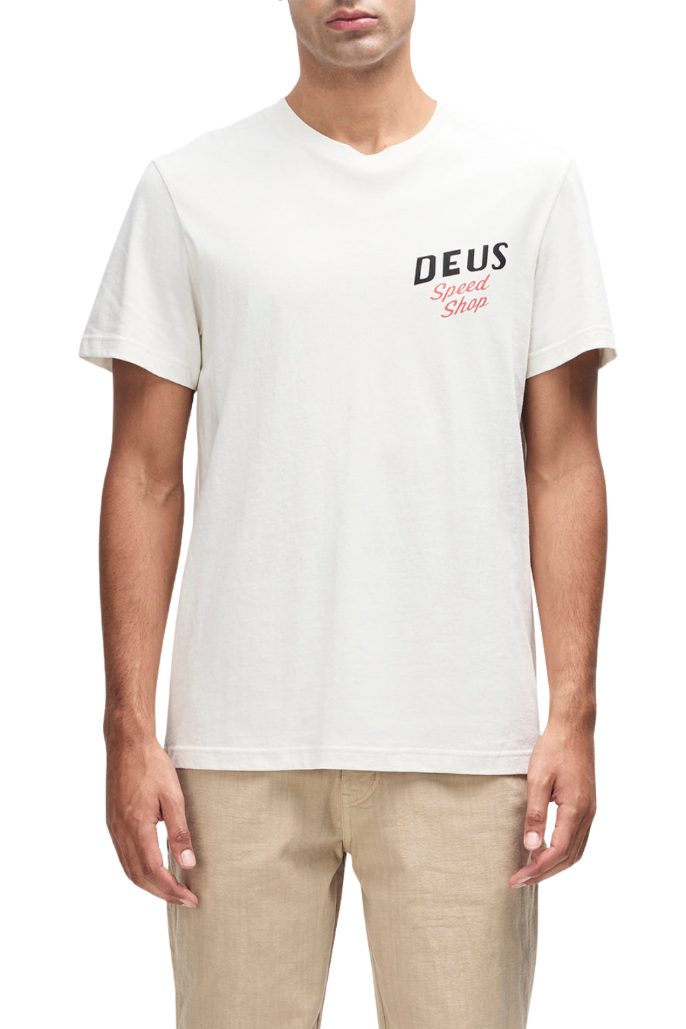 Deus Dogleg Mens T-Shirt Dirty White