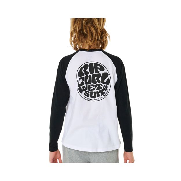 Rip Curl Wettie Icon Boys Long Sleeve T-Shirt White