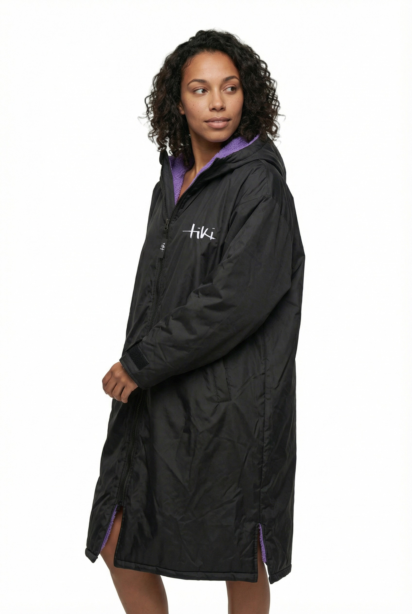 Tiki Tech Robe Black With Lilac Lining