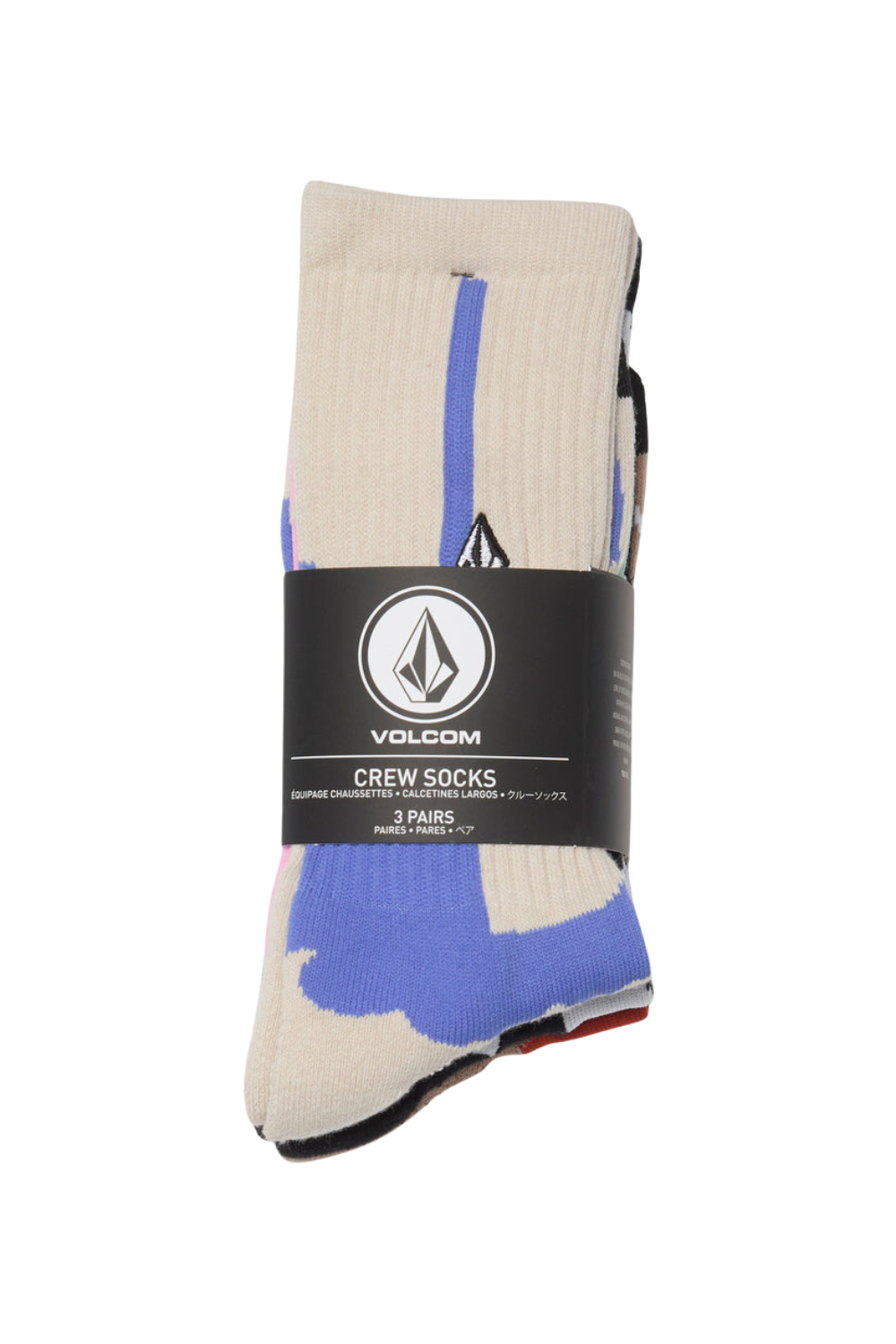 Volcom Carrau Print Mixer 3 Pack Crew Socks Multi