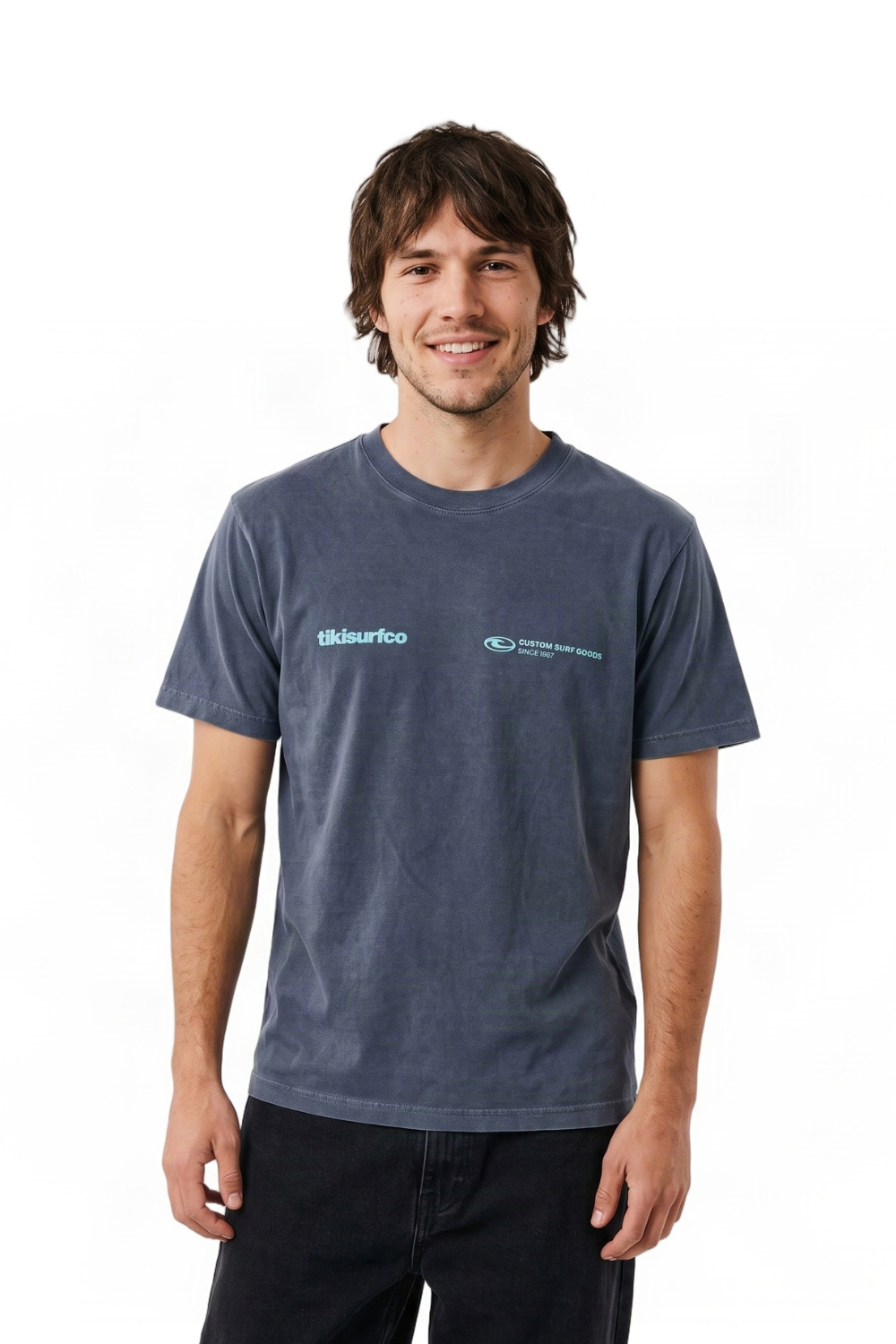 Tiki Surfco T-Shirt Washed Navy