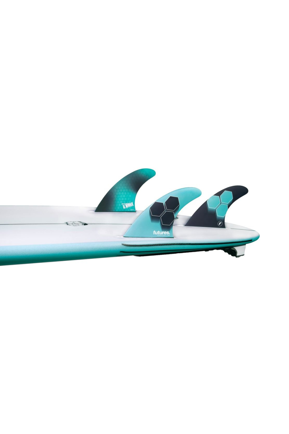 Futures AM1 Honeycomb Medium Thruster Surfboard Fins Teal Navy