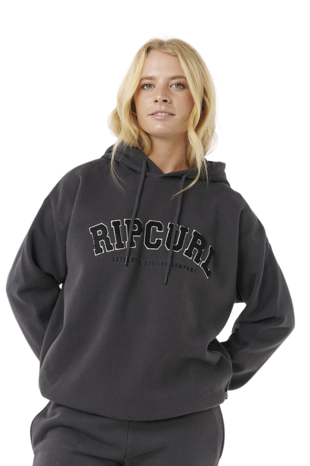 Rip Curl Varsity Hoodie Washed Black
