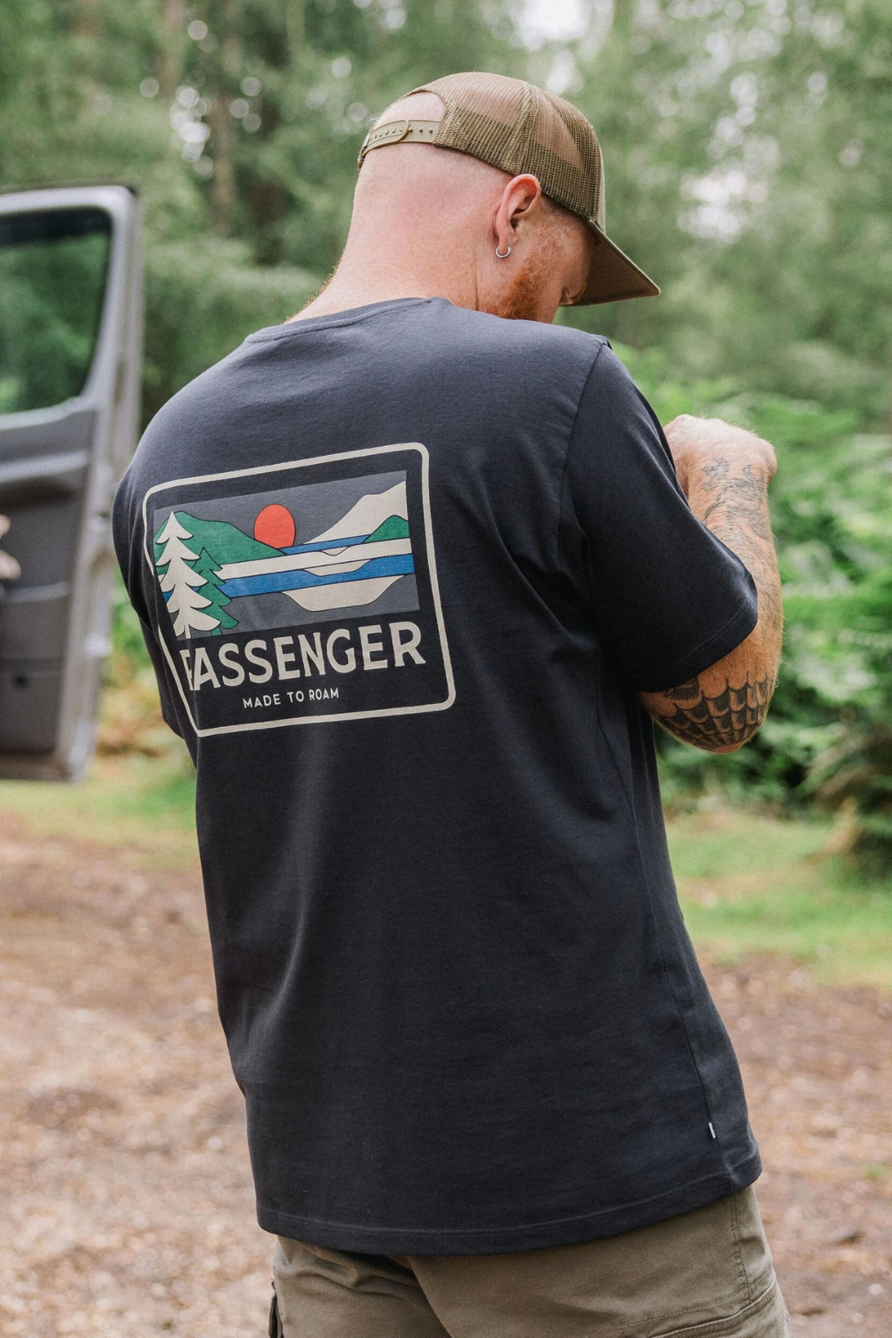 Passenger Roamer Mens Recycled Cotton T-Shirt Black