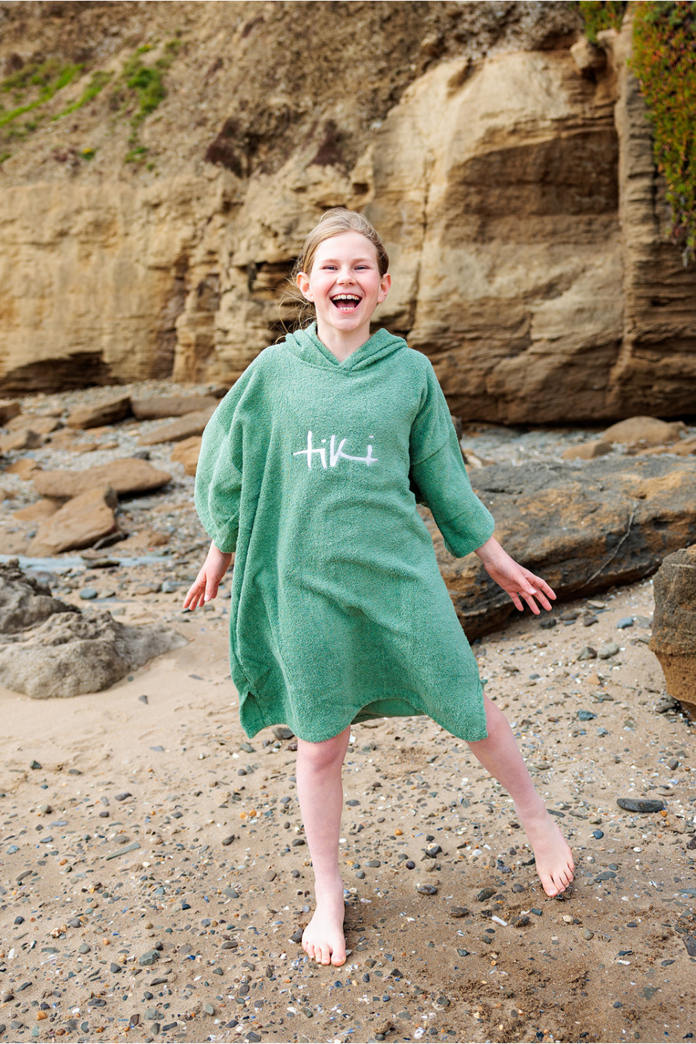 Tiki Junior Hooded Change Robe Sage