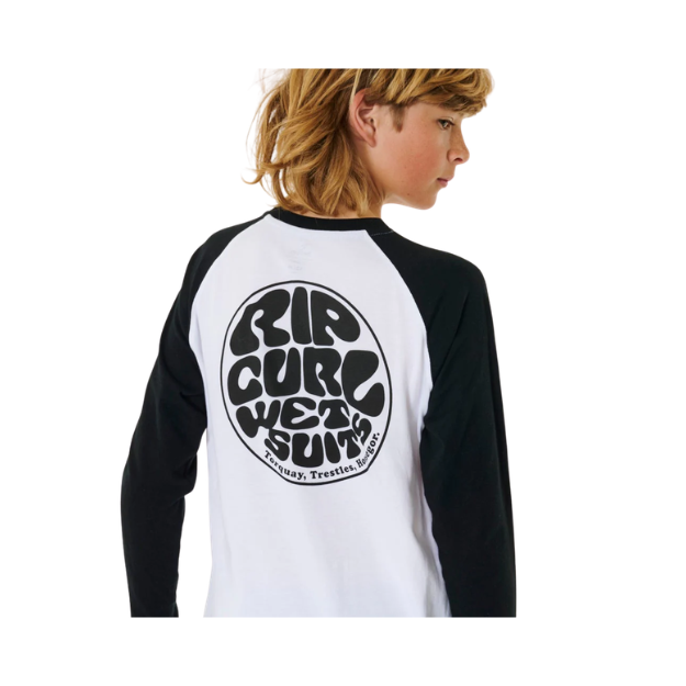 Rip Curl Wettie Icon Boys Long Sleeve T-Shirt White