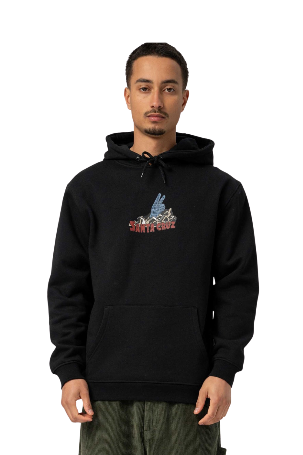 Santa Cruz Mens Kendall Grid Hand Centre Hoodie Black