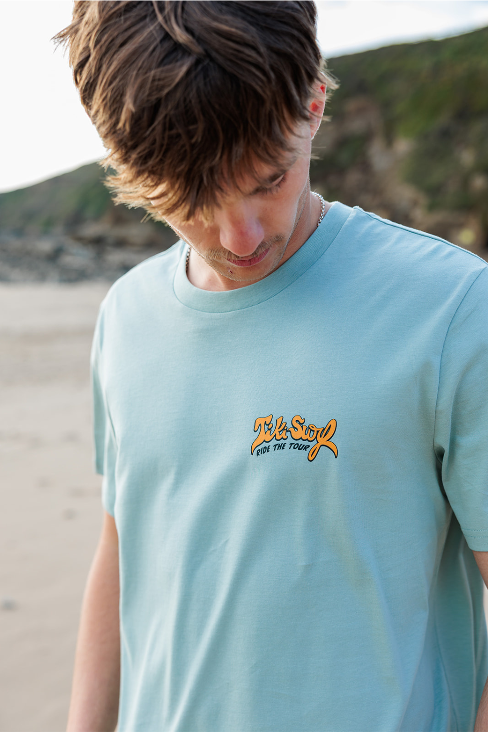 Tiki Surf Tour Mens T-Shirt Aloe